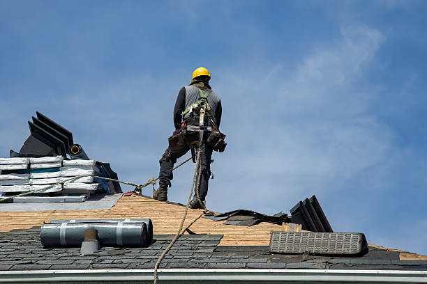 Professional Gutter Installation technician working in Chestnut Hill, MA